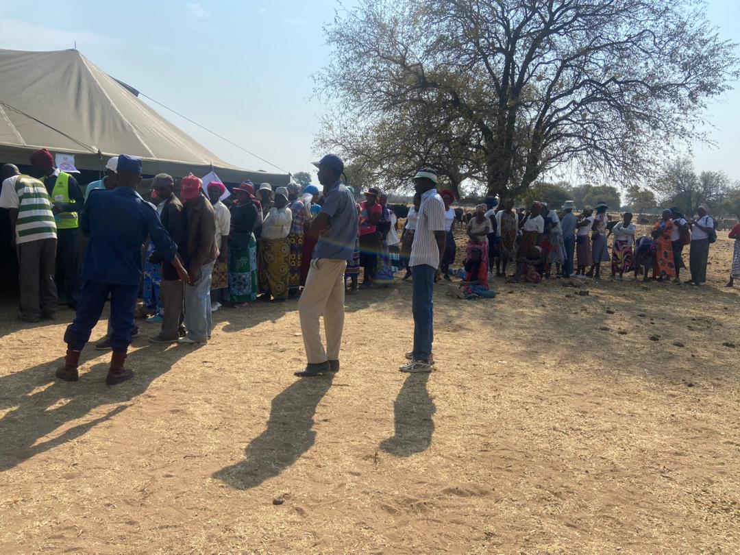 ChronicleZim's tweet photo. At Mgodimasili Tent, Tsholotsho North By 8:15, the number of people that had voted was 26, with 15 female 11 male casting ballots. Presiding Officer Yvonne Munjanji said voting had been proceeding peacefully since 7am. #Tsholotsho #MatNorth #ZimElections2023 https://t.co/4vjTEao02T