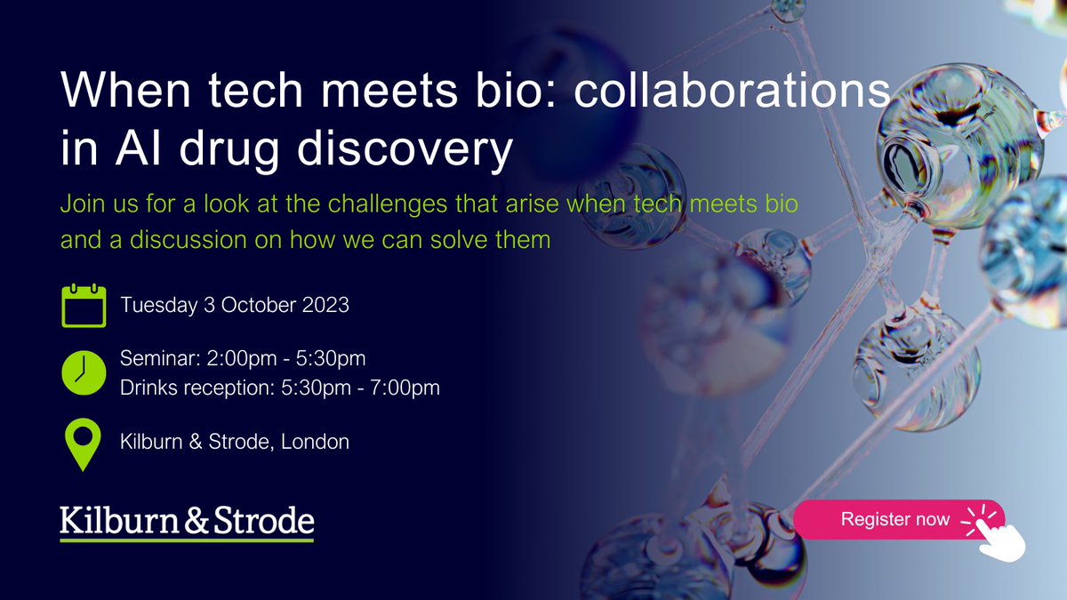Join us and our panel of experts on Tuesday 3 October for an afternoon seminar where we will take a look at the challenges that arise when tech meets bio in the world of AI drug discovery. For more information or to register, click here: tinyurl.com/4c3jnejz