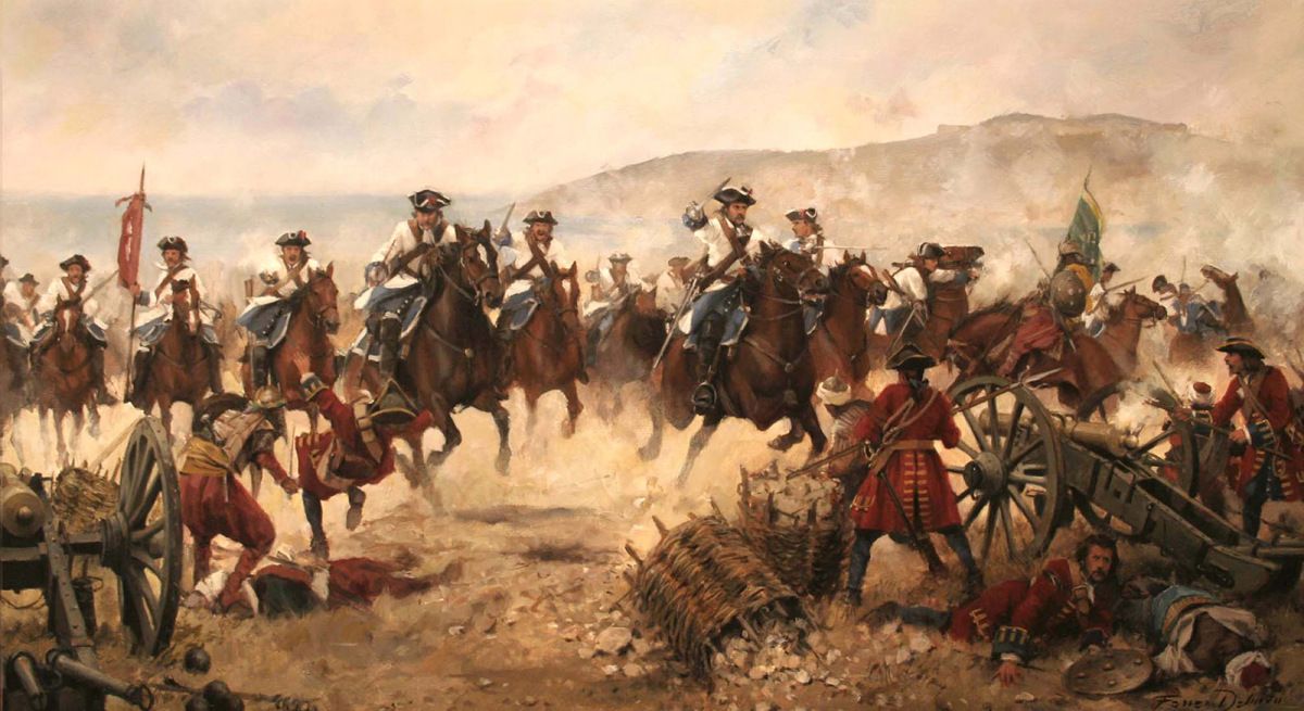 Guille_Nicieza's tweet photo. Tal día como hoy, 23 de agosto de 1702, el marqués de Villadarias, con apoyo del conde Fernán Núñez, defendía Cádiz con 500 infantes y 150 jinetes frente a una escuadra anglo-holandesa de 50 navíos y 14.000 hombres. La caballería hostigó al enemigo e impidió el éxito del asedio. https://t.co/UGpb0ZebDm