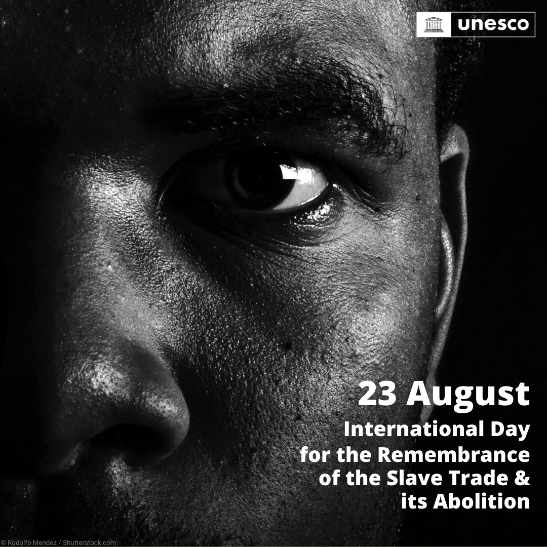 A day to remember.

A day to reflect.

A day to take action.

A day to #RememberSlavery.

Today is International Day for the Remembrance of the Slave Trade & its Abolition: on.unesco.org/2z9FPYr