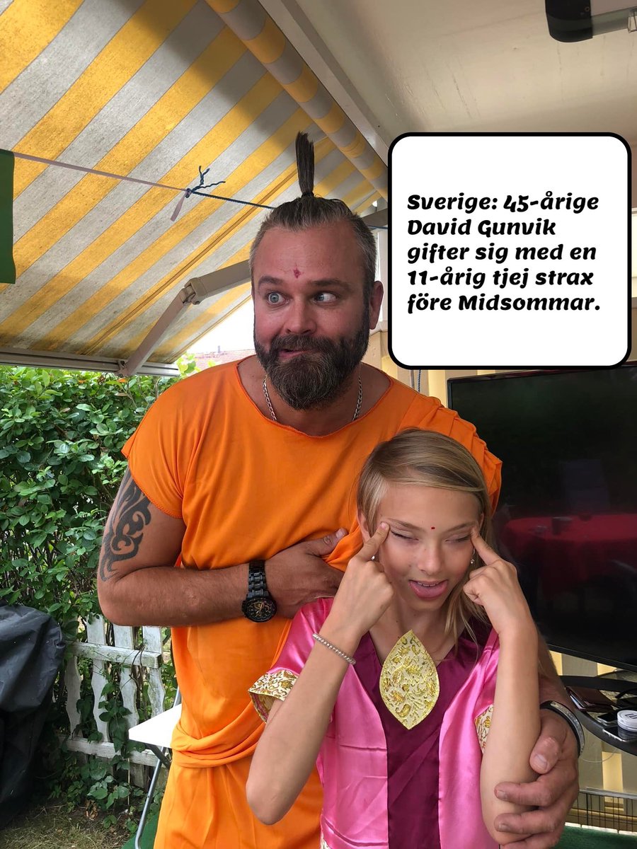 BlomAfs's tweet photo. Sverige: 45-årige David Gunvik gifter sig med en 11-årig tjej strax före Midsommar. https://t.co/nQOmWeeYcm