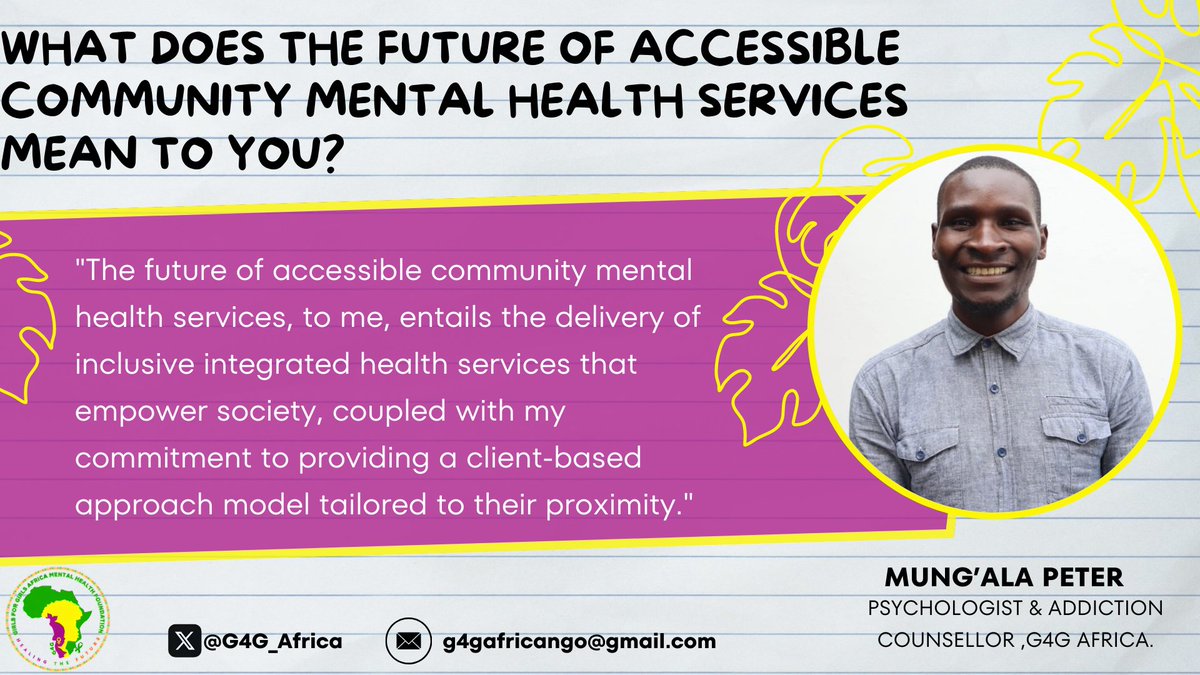'The future of accessible community #mentalhealth  services, to me, entails the delivery of inclusive #integratedhealth services that #empower society, coupled with my commitment to providing a client-based approach model tailored to their proximity.'
#CommunityMentalHealth