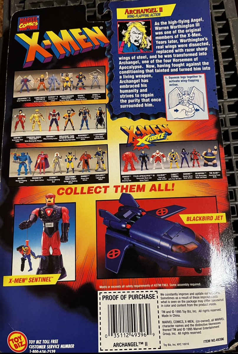 #toybiztuesday - this week we take a look at #Archangel II with wing flapping action.  This one was a definite improvement from the original Archangel release.  Better head, better wings. It was worth  buying a new figure to upgrade the character. #xmen #marvel #toybiz