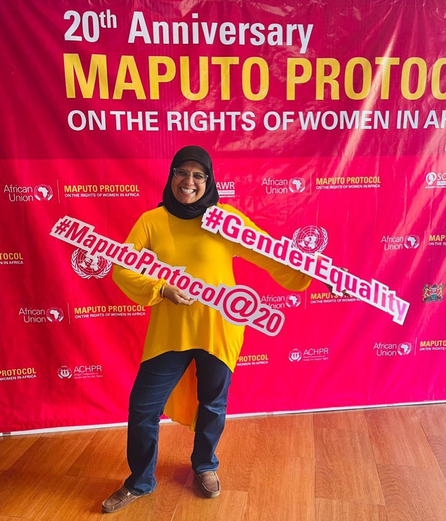 Mehjabeen_a's tweet photo. Throw back to the kickoff of the 20th Anniversary celebrations of the #MaputoProtocolat20. The economic justice issues in the #Maputo Protocol are still not addressed and more discussion is needed on how the #AfCFTA will aid in reaching the commitments made 20 years ago. https://t.co/JqpB6eXSsv