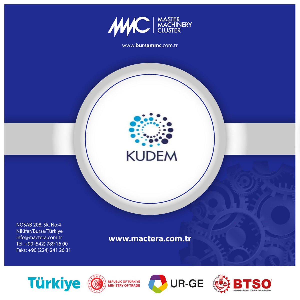 Bursa’da makine sektöründe faaliyet gösteren Kudem Makina, Bursa MMC'nin sağladığı avantajlarla ihracat kapasitesini güçlendirerek global pazar çeşitliliğini artırıyor.

#bursaMMC #makina #makinacluster