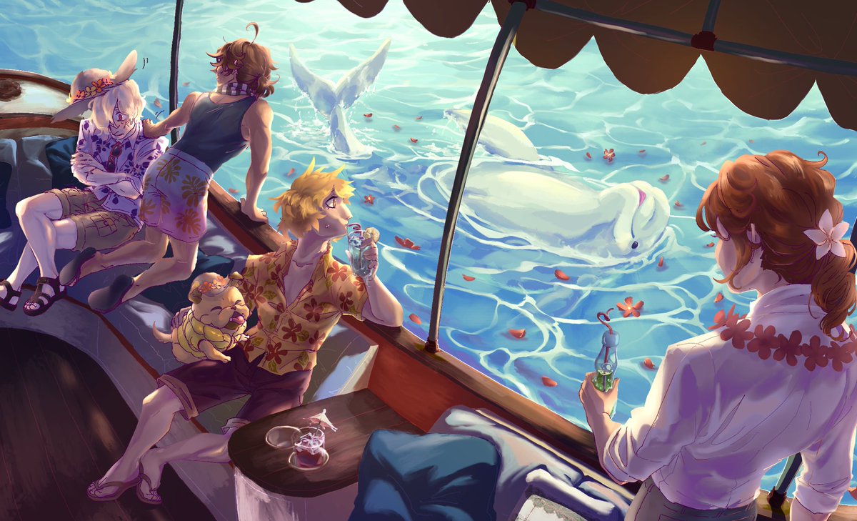 GameIdentityV's tweet photo. Dear Visitors, 
Coconuts, sandy shores, and the thrill of surfing—what's your ultimate summer delight? Now, let's dive into the stunning works of our five winners of the Summer Illustration Contest.🏝️ #IdentityV #Illustraion https://t.co/pNEQ8lV6l1