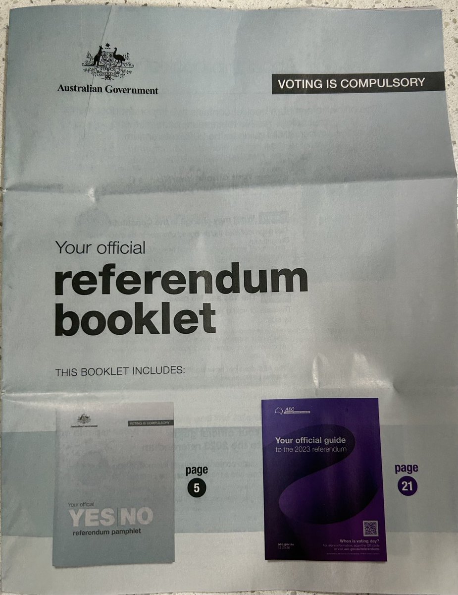 RodS108443078's tweet photo. Referendum booklet arrived from #Albo today. Havenโt read it. #WhyWouldI ? https://t.co/6BtkfWQGPe