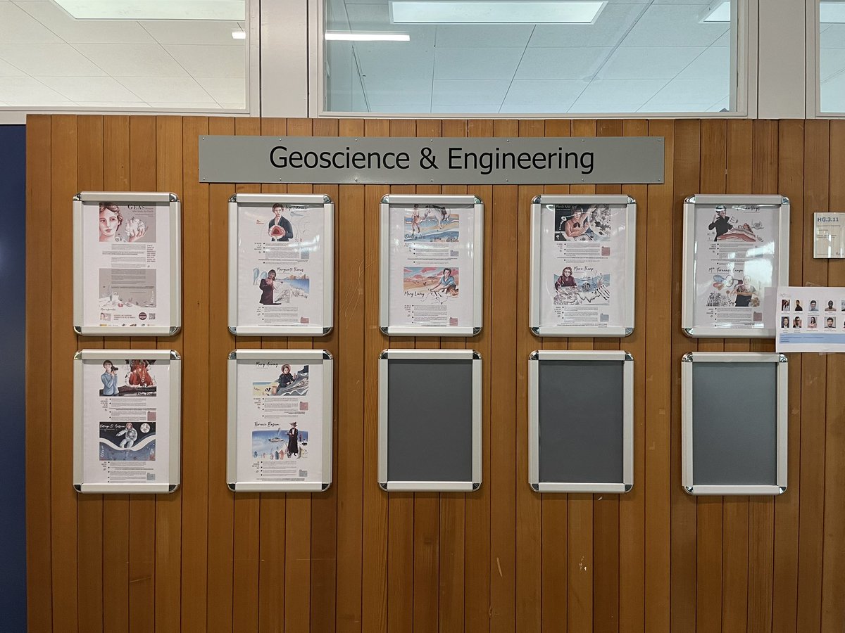 TUD_AppliedGeo's tweet image. Check the corridor of our department to learn about the lives of 12 pioneer #womeningeoscience with the exhibition #GEAS . This work is one of the outcomes of the @ENGIE_Project. Enjoy the beautiful illustrations and inspiring lives of these women. 
#femalerolemodels #Geology
