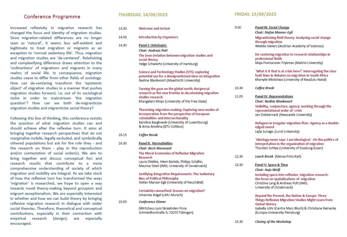 Join our conference 'Migration Studies and Social Theory: Problematizing Ontologies; De-Centering Migration' on September 14-15 at the University of Tübingen, Germany. 💥

Find the detailed program and more information here:
imiscoe.org/news-and-blog/…