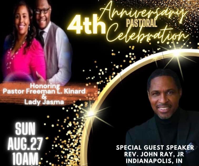 Spensinger's tweet image. Come join us as we celebrate our Pastor’s 4th Anniversary at Ebenezer Missionary Baptist Church, Louisville, Kentucky, on Sunday, August 27th, at 10:00 a.m. with special guest speaker Rev. John Ray Jr and the music ministry of Ebenezer’s own, Spence Family.