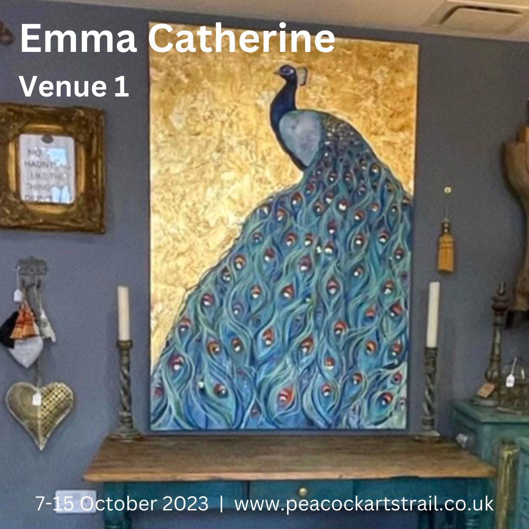 peacocktrail's tweet photo. Exhibitor: Emma Catherine  |  Painting Venue: 1  |  Corsham Town Hall 
SN13 0EZ “Emma is a contemporary artist living in Bristol. Her work focuses on the tranquillity and esoteric qualities of nature depicted in her large gold leaf oil paintings.” #peacockartstrail23 https://t.co/feT5g4GhX6