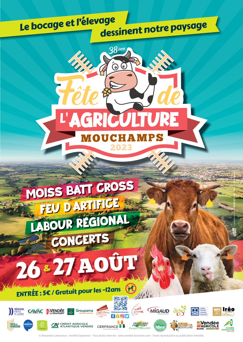 Fête de l'agriculture Vendéenne
<a href="/Cerfrance85/">Cerfrance Vendée</a> sera présent à la fête de l'agriculture Vendéenne. L'équipe des Herbiers vous accueillera tout au long du weekend : samedi 26 et dimanche 27 aout
<a href="/JAVendee/">JA de Vendée</a>