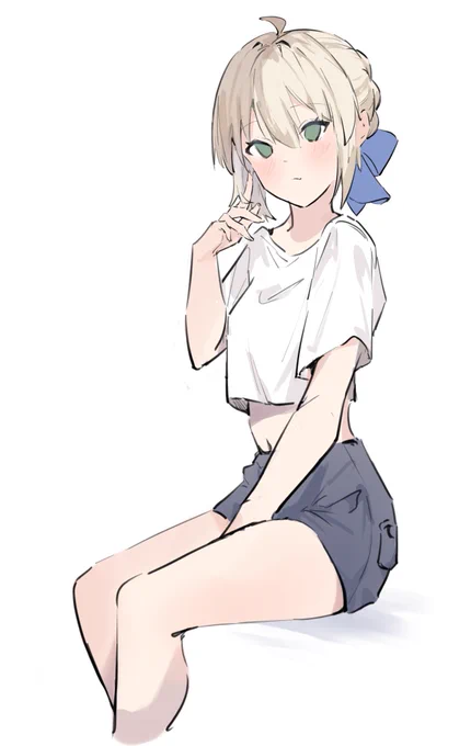 セイバーラフ(('∀`*))あとで線画にしていきます(  ฅ  `  ω  '  ฅ  ) 