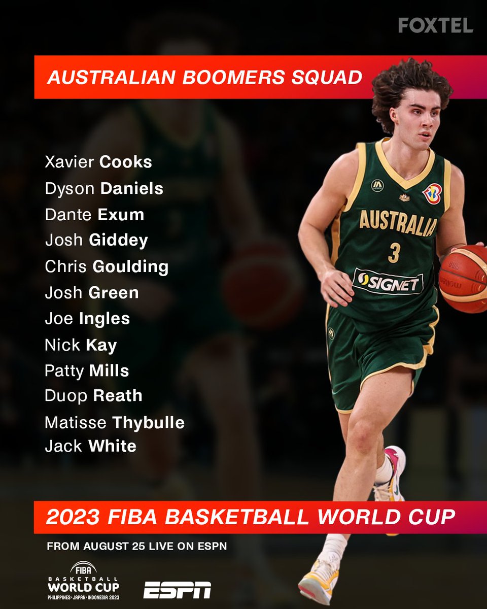 The Australian Boomers squad for the 2023 FIBA World Cup 🏀. Can the Boomers go all the way?

#goboomers #fibaWC