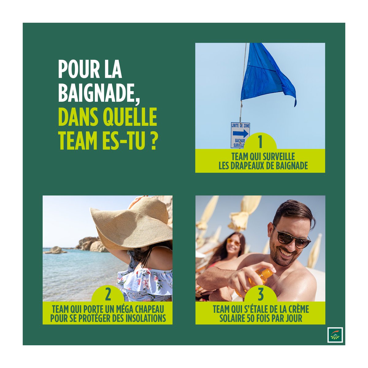 Un bon moment de baignade on ne dit pas non ☀💦🏊 
Dis-nous en commentaire dans laquelle des 3 situations tu te reconnais le plus ?