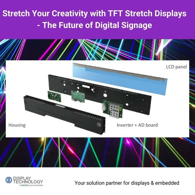 Experience the future of digital signage with TFT stretch displays. Bigger, brighter and more versatile than ever before! buff.ly/3Z4zrvj #digitaldisplays #TFTdisplays #stretchdisplays #displaytechnology