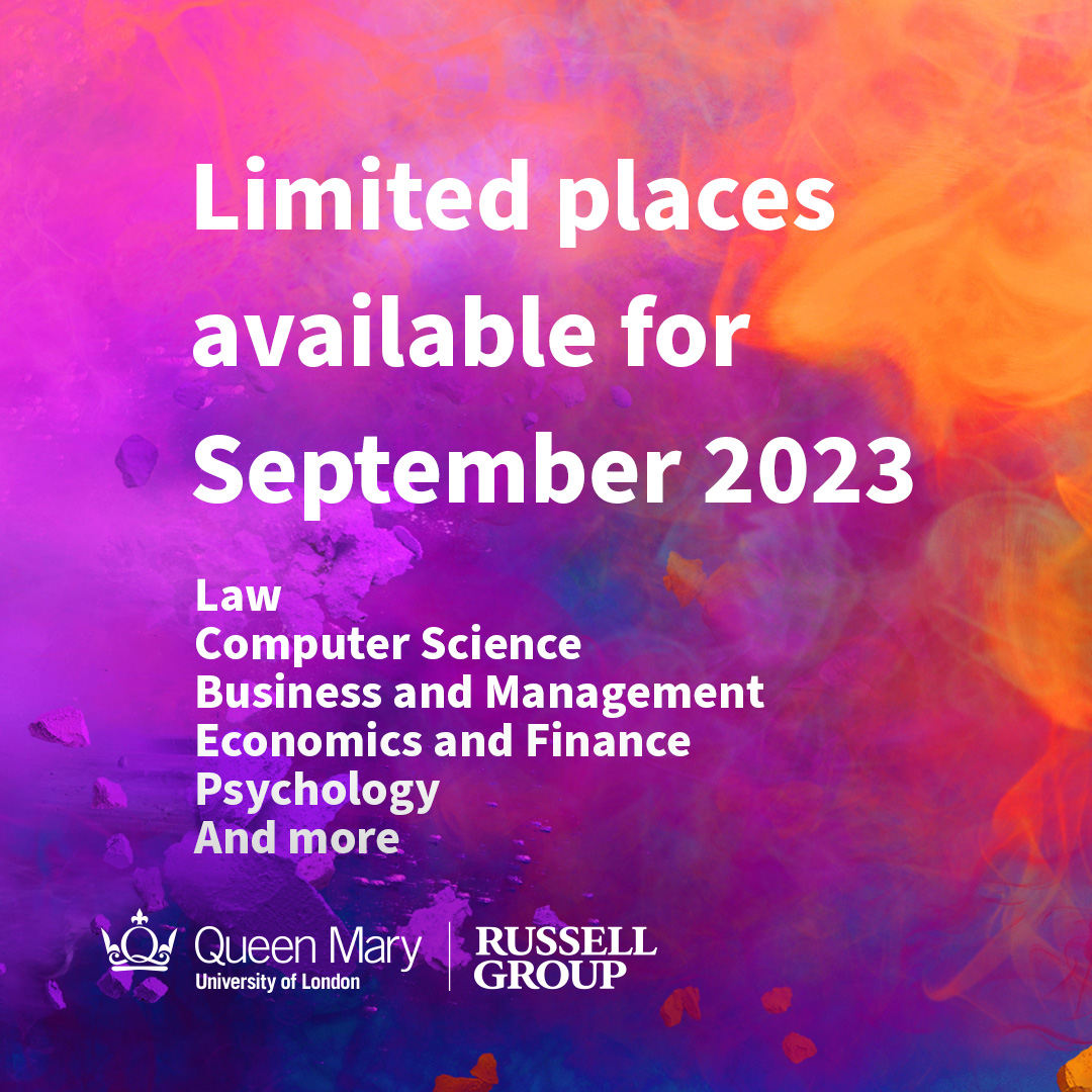 Secure Your Spot Now for September! Limited Spaces Available for UCAS Clearing at the Queen Mary University of London. Pursue your dream Undergraduate Degree this Fall. Don't Miss Out - Apply Today!
Call 0800 376 1800 to Check Eligibility and Apply!
qmul.ac.uk/clearing/