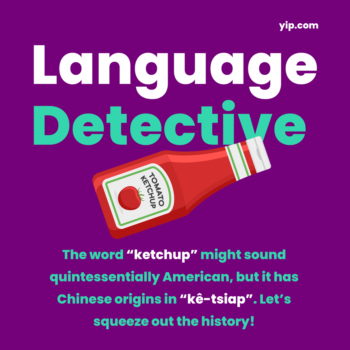_yipofficial's tweet photo. The word 'ketchup' is though to have derived from the Malay word 'Kecap' which referred to a sauce made from fermented fish brine! The sauce was brought to Europe in the 17th century and evolved to the Ketchup we know today! 🎣
#languagelearning #ketchup #languageorigins #langtwt https://t.co/33pvta9zDA