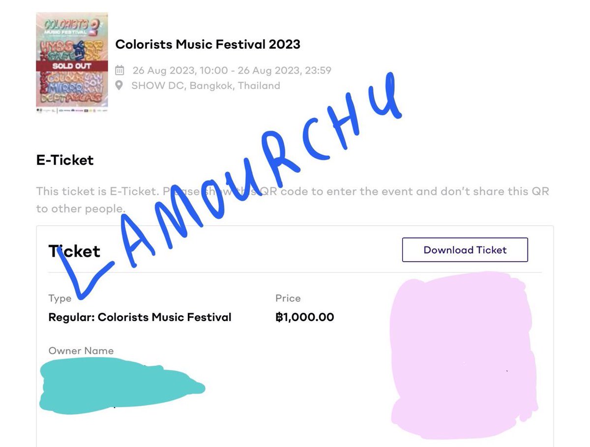 lam0urchu's tweet photo. ขาย ปล่อยบัตร colorists 1ใบ 
ขอคนรับราคาได้นะคะซื้ออัพมาอีกทีค่ะ
2000 บาท
 #coloristsmusic #coloristsmusicfestival #coloristsmusicfestival2 https://t.co/Pvyf0qAgDv