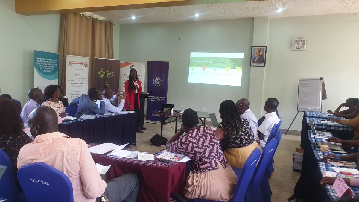 pdpoUG's tweet photo. #HappeningNow
Day 2 of the regional reflection meeting on #NGORegulatoryframework in Moroto district.
@AwinoMercy3 from @pdpoUG is presenting on Compliance with the Data Protection and Privacy Act in the NGO sector.
#PersonalDataisPrivate #DataPrivacyUG https://t.co/XjS5rmHq8h