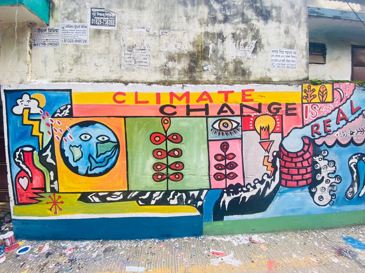 sz_opu's tweet photo. 🌍🎨 Exciting News! Witness the breathtaking fusion of art and environmental consciousness in Cox's Bazar with our Climate Mural Art Collaboration by #MotherEarthProject.Visit us on Boilla Para Rd. as we stand for our planet's protection &amp; inspire change together! 💚
@YouthNet4CC https://t.co/9ArT3w2E9e