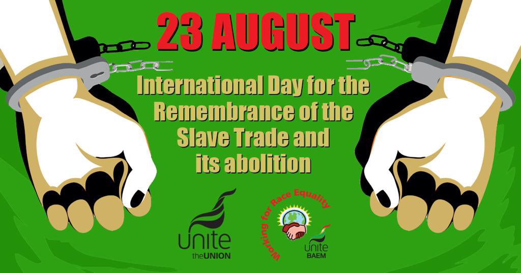 Today is the International Day for the Remembrance of the Slave Trade and its Abolition. We call on the government to support the organisation of an annual remembrance day and commit resources for education and raising awareness to mark this high profile event #UnityOverDivision