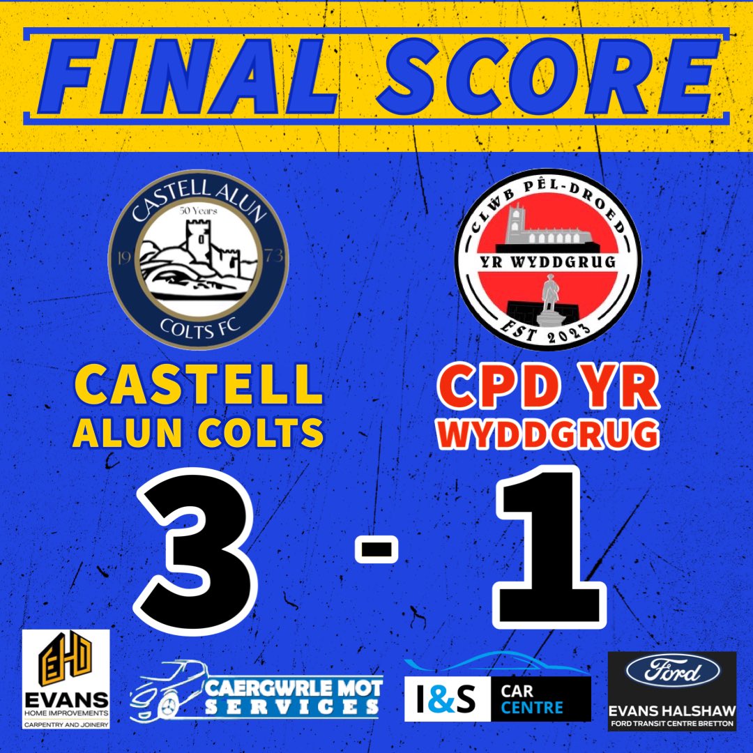 The Colts Progress to Round 3 of the NEWFA Challenge Cup 💛💙 

Good luck to CPD Yr Wyddgrug for the rest of the season 🤝 

Final Score:
Colts 3 - 1 @cpdyrwyddgrug 

Goal scorers:
⚽️⚽️⚽️ Daniel Woosey

#50YearsoftheColts #UTSC 🟡🔵
