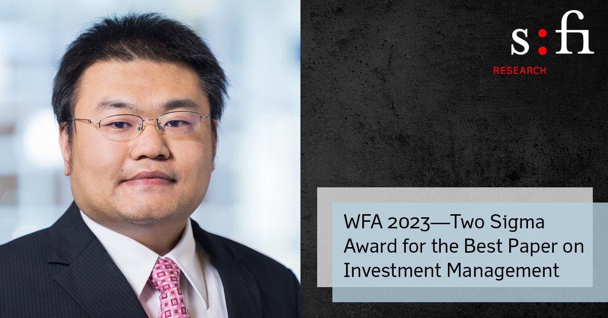 Congratulations to SFI PhD graduate Zexi Wang on the award for his paper “Corporate Pension Risk-Taking in a Low Interest Rate Environment”! westernfinance-portal.org/conferencesess…... #research #excellence #pensionplan #interestrate
