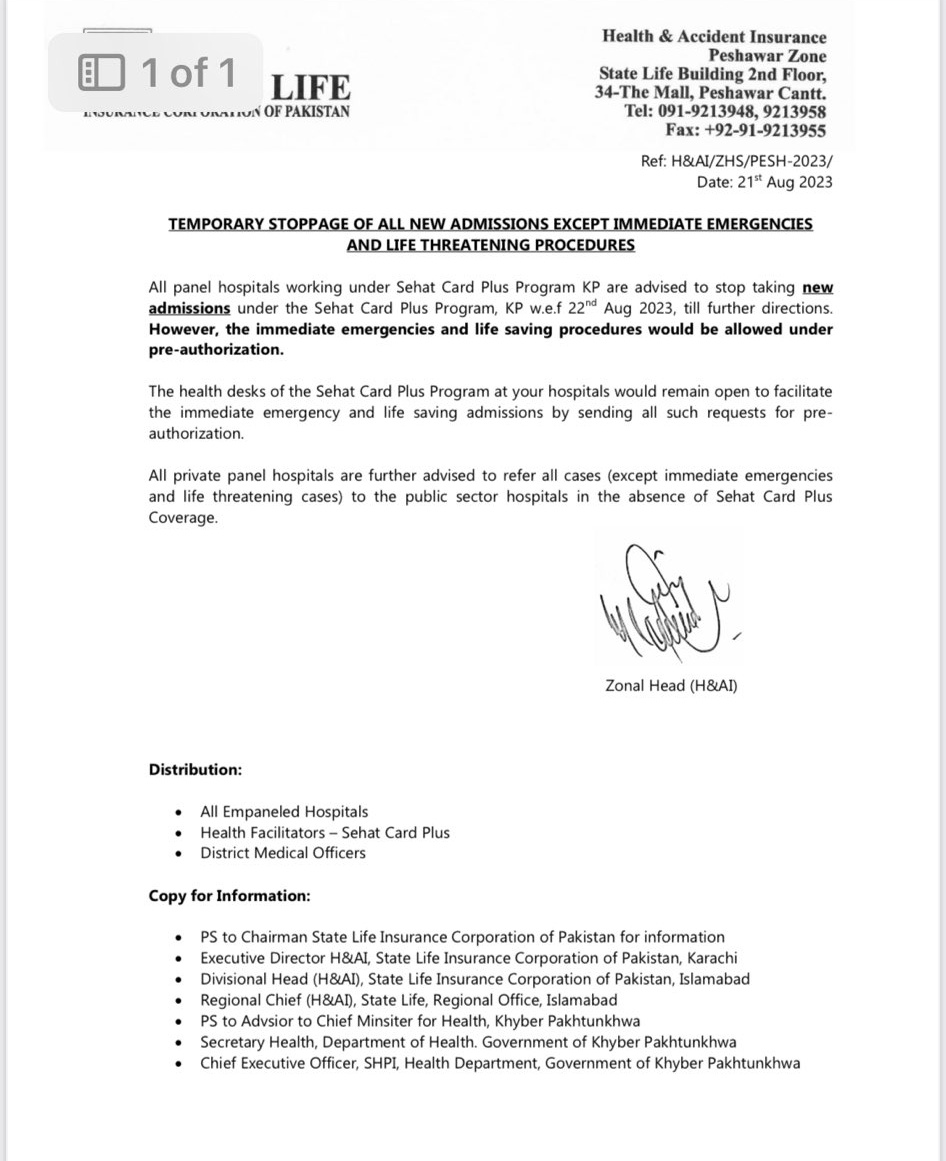 jeedar_k's tweet photo. Sehat card program has been suspended and thousands of people are suffering due to incompetence of @GovernmentKP.
Hospital are not taking new admission and we all know about the standard of the government hospitals. It is our humble request to please restore that program.
#Pak https://t.co/Pl2wC25I31