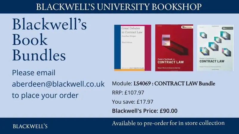 BlackwellsAbdn's tweet photo. Calling all Law Students. Delighted to announce the new Law Bundles for this term. Still awaiting some 3rd lists so currently no accelerated 2nd year Law Bundle or possible 3rd bundle yet. 

Check out the link below for details

https://t.co/ldRzcdKUkH https://t.co/QVboUJkYr1