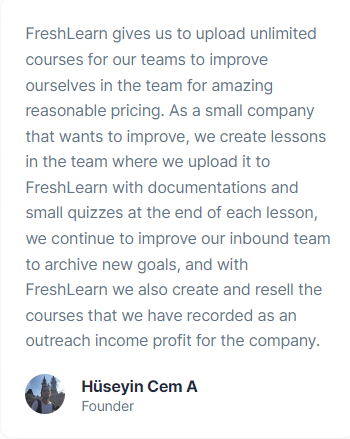 MaryJoy67691331's tweet image. We are happy
How FreshLearn is helpful in training employees (Inbound Team) of a Small Company...

#FreshLearn #FreshLearnReview #Feedback #LMS #smallbusiness #onlinetraining #employeetraining #employeeengagement