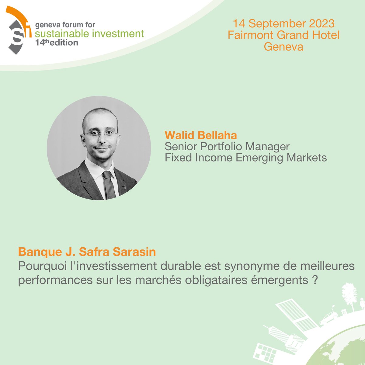 J-21 #GFSI2023! "Pourquoi l’investissement durable est synonyme de meilleures performances sur les marchés obligataires émergents ?"  Walid Bellaha, <a href="/jsafrasarasin/">J. Safra Sarasin</a> 

Find out more: gfsi-registration.com/en/page/inform…

#Finance #Geneva #Sustainability #sustainableinvestment