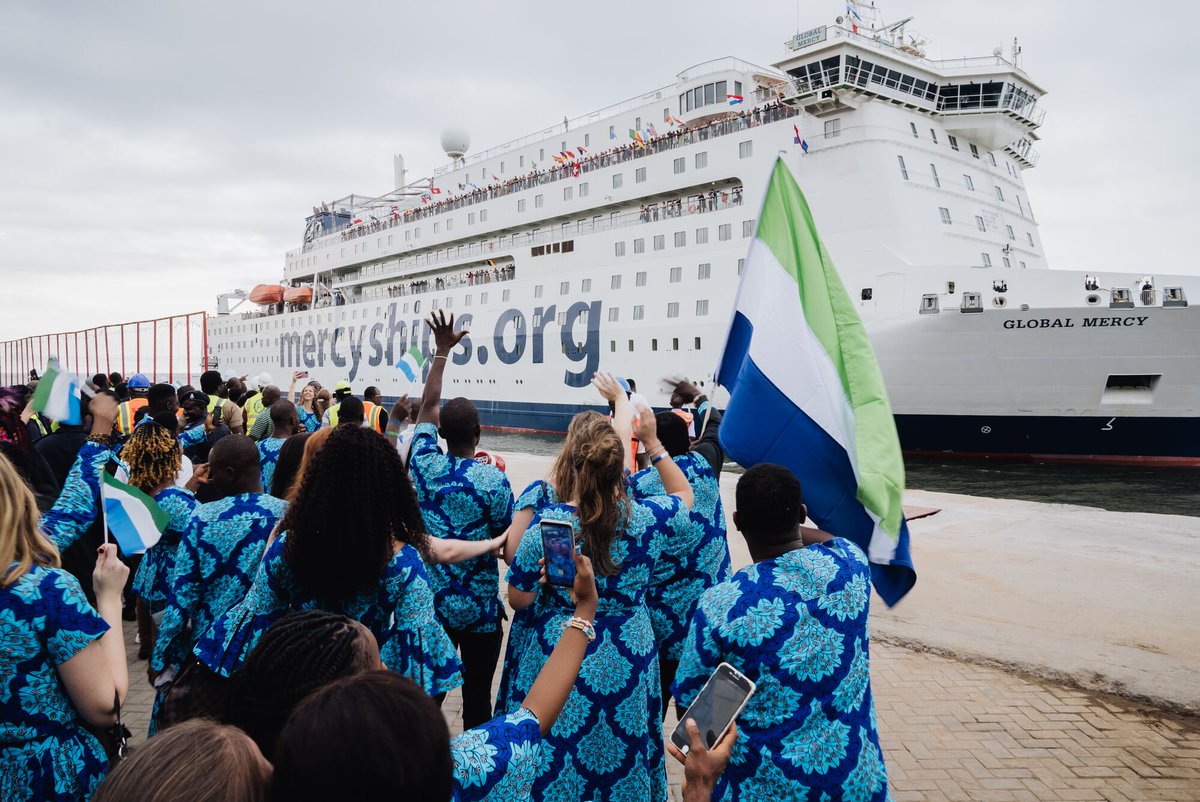 MercyShipsSA's tweet photo. The #GlobalMercy has now docked in Freetown, Sierra Leone!

Our volunteers are ready to bring healing and transform lives in Sierra Leone by providing surgical care and education. Thank you for your time, gifts, and prayers.

#GlobalMercy #IgnitingHope #Multiplying Impact https://t.co/C85D9BgMAr