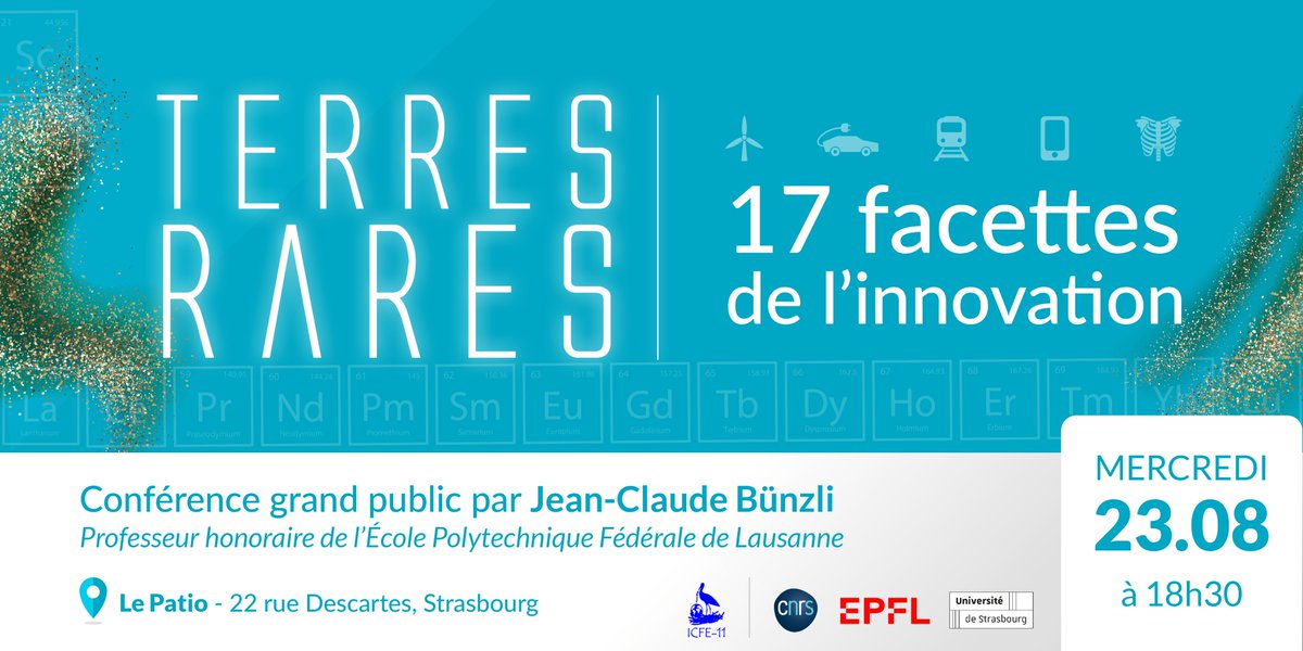 Les #terresrares sont des éléments stratégiques dans la guerre économique que se livrent les nations.
❓Où les trouve-t-on ? Qui en a le monopole ? Comment les utilise-t-on ? Salvatrices ou destructrices ? Sont-elles indispensables ? 
👉Éléments de réponses ce soir au Patio !