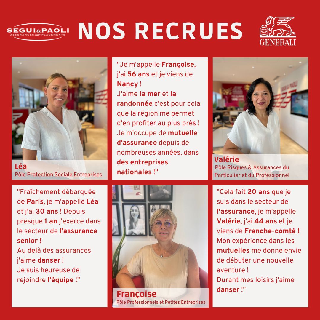 C'est une semaine importante pour nos agences ! Voici nos trois nouvelles recrues Léa, Valérie et Françoise ! 🤝
#recrutement #nicecotedazur #assurance #aout