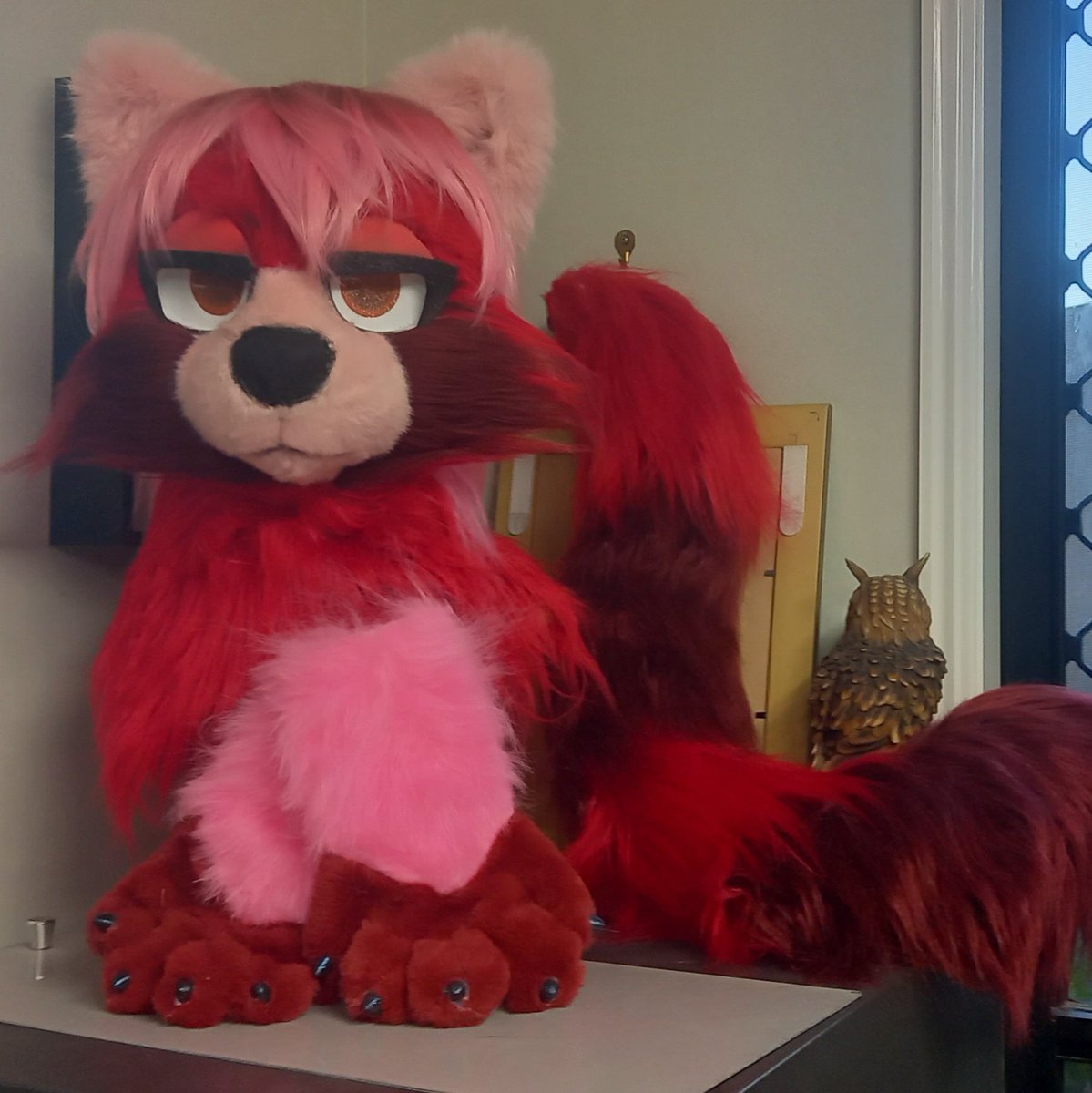 Completed #minipartial #fursuit
A Gift for my partner to wear to #furdu2024 
-------------------------------
I'm going to be remaking the #paws before the #furryconvention, the one in the picture are from a while ago 
-------------------------------
#furry #fursuitpartial