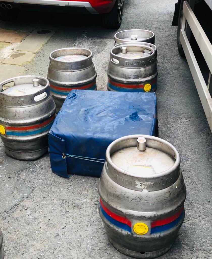 NewInnCononley's tweet photo. First @TimothyTaylors delivery arrived this morning. A step closer to opening. #newinn #cononley #beer #realale #timothytaylor https://t.co/wTrj2PGOd5