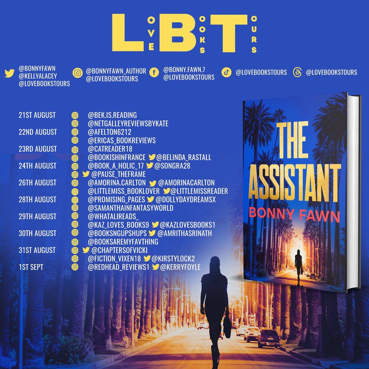 Book review time - #TheAssistant by <a href="/BonnyFawn/">Bonny Fawn</a> . It's a high octane, high speed smasher which never lets up and will keep you guessing all the way! Full review here: instagram.com/p/CwR0pYgLL__/
<a href="/KellyALacey/">Kelly Lacey - Love Books Tours</a>
<a href="/lovebookstours/">Love Books Tours</a>
#Ad #LBTCrew #BookTwitter