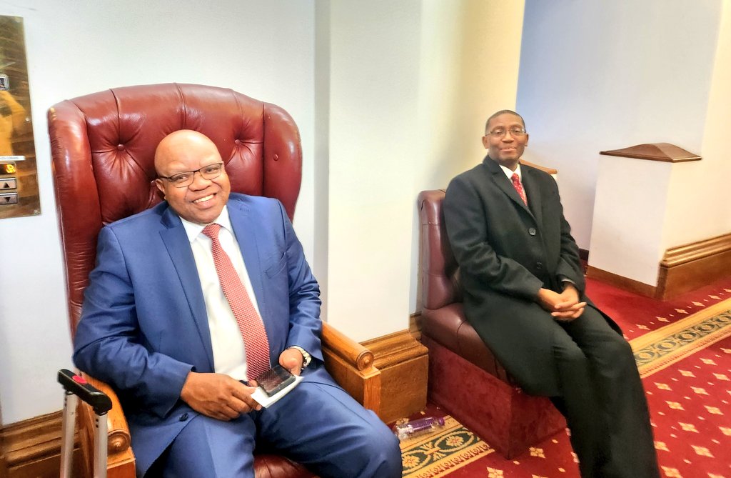 AthiMtongana's tweet photo. [PUBLIC PROTECTOR CANDIDATE INTERVIEWS]

Adv. Tseliso Thipanyane and Adv. Kwena Tommy Ntsewa have arrived in Parliament for their interviews with the Ad Hoc Committee to nominate a person for the appointment of Public Protector South Africa.

 #PPinterviews #Newzroom405 https://t.co/lZBiKXDW32