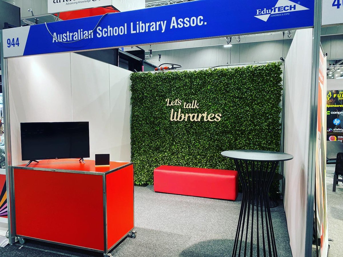 We are here! All set up for EduTECH Australia 🌟

Booth #944 opposite Theatre 1. Looking forward to sharing the vital work of libraries over the next couple of days 📣 

#LetsTalkLibraries #edutechau #aussieed #schoollibraries #teacherlibrarians #inTLChat #futurelibraries