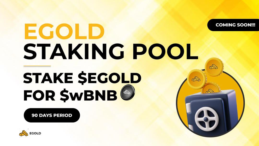 egoldproject's tweet image. #stake2earn 

Egold staking pool is active now 
Stake egold for egold 

Stake egold for $wbnb coming soon 

#follow4more #staking #stake #Stake2Earn #free #GiveawayAlert #share #earn #win #egold #besttokenomic