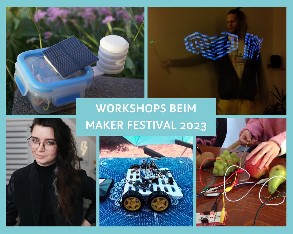Programmiert einen Zauberstab, baut eine mobile Wetterstation oder bastelt coole Instrumente: Beim #MakerFestival am 23.09.2023 in #Berlin haben wir fünf Workshops für euch. Meldet euch kostenfrei per Mail an und sichert euch die Plätze. Infos: makeyourschool.de/maker-festival/ &amp; im 🧵