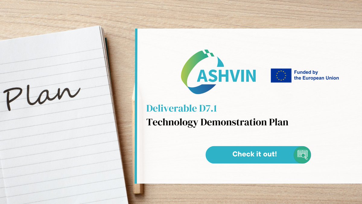 AshvinH2020's tweet image. 🔎Discover the ASHVIN technology demonstration plan deliverable, a document that presents a scheme for each #ASHVINDemonstrators' relevant challenges and needs for implementing the digital twin platform and tools we are developing.

Read it ➡ zenodo.org/record/5542985