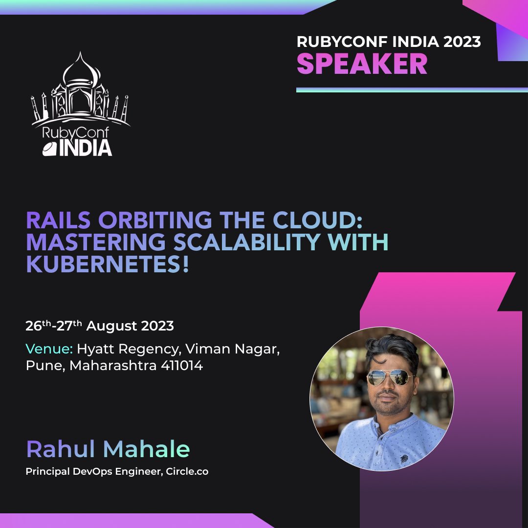 rubyconfindia's tweet image. We are excited to announce Rahul Mahale as our speaker for #RubyConfIndia2023

Rahul is a dedicated software engineer &amp;amp; open-source advocate, serving as the Principal DevOps Engineer at Circle.co

Visit:rubyconf.in

#rubyconfindia #rci #rubconf