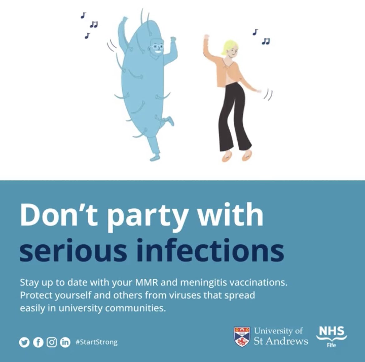 NHS Fife Community Immunisation Team (@fife_imms) on Twitter photo We’re linking with the University of St Andrews to run drop-in sessions where you can ensure you’re on top of your MMR & meningitis vaccinations.
🕙 10am - 3pm
📍 Student Union
📅4/5 Sep - Drop-in info sessions
📅7/8 Sep - Appointments
📨Fife.immunisationqueries@nhs.scot We’re linking with the University of St Andrews to run drop-in sessions where you can ensure you’re on top of your MMR & meningitis vaccinations.
🕙 10am - 3pm
📍 Student Union
📅4/5 Sep - Drop-in info sessions
📅7/8 Sep - Appointments
📨Fife.immunisationqueries@nhs.scot