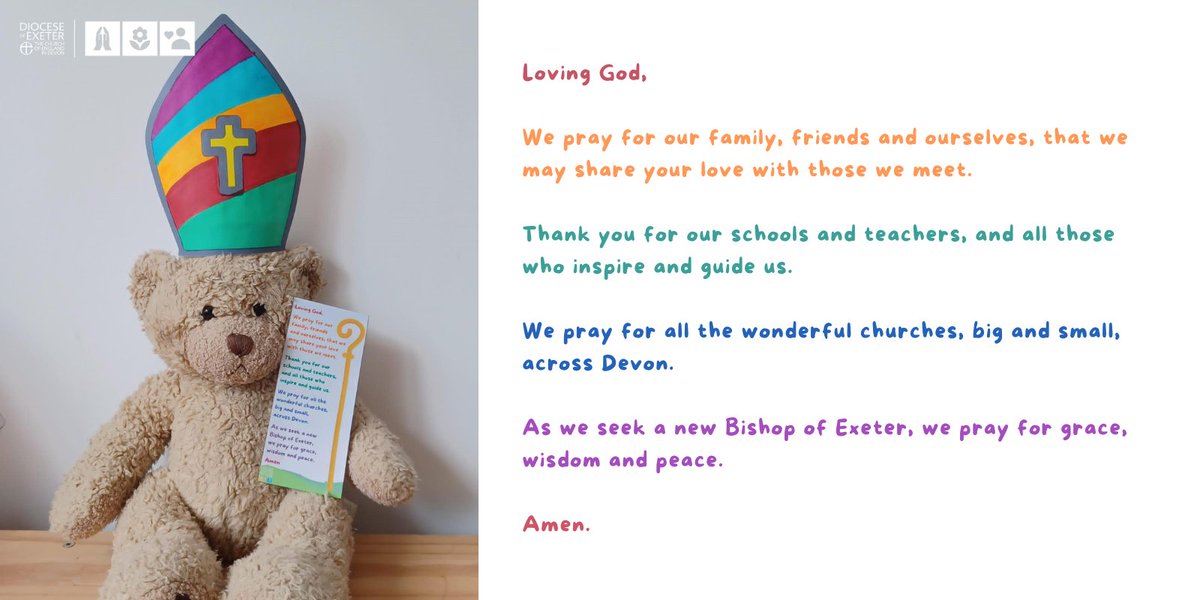 As we seek a new Bishop of Exeter, we encourage you to pray with us. You can find this prayer, and others on our website: exeter.anglican.org/who-we-are/vac…

#growinprayer #Bishop4Devon