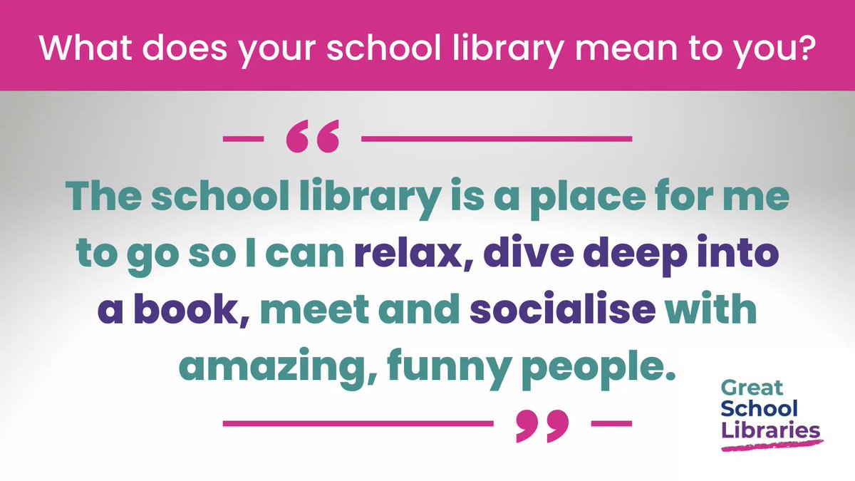 GreatSchLibs's tweet image. #GreatSchoolLibraries aren't just about reading...

They can also provide a valuable space for students to both relax and socialise, making them a valuable addition to school life. 👭