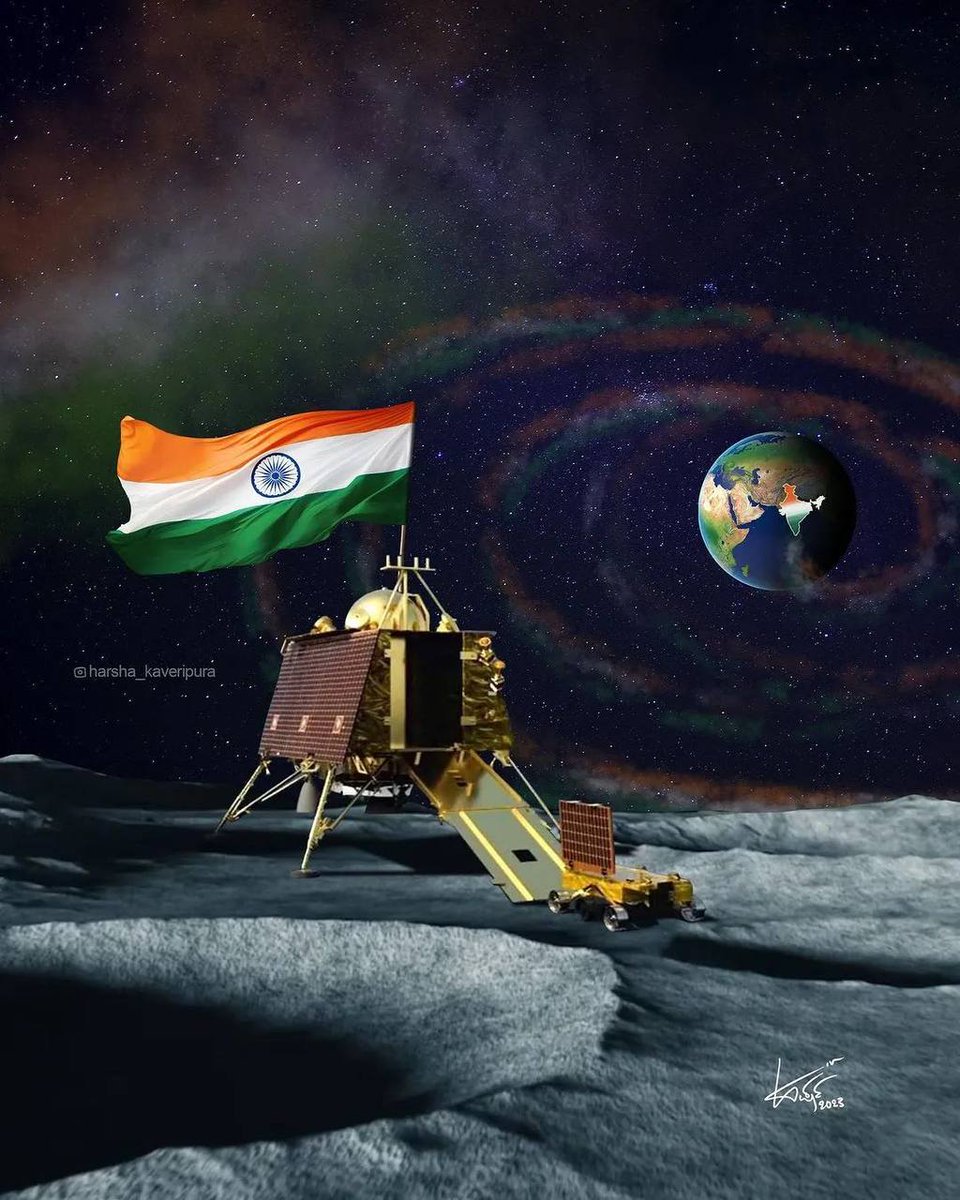 BEdEktaManch's tweet photo. Finally History Made 🔥

#Chandrayaan3 #VikramLander lands successfully on the moon's surface.

India is the First Country to Land in Moon's south Pole.

Proud to be Indian and Proud moment to All Indians 🇮🇳

#IndiaOnTheMoon https://t.co/0xlejgnTnP