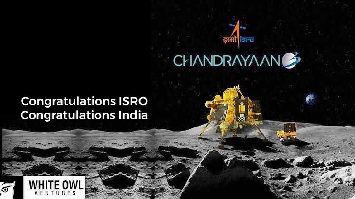 whiteowlventure's tweet photo. Now that’s what we call ‘Unchi Udaan’ 
Thank you @isro  you made us proud 🙏🏻
#isro #chandrayan3 #proudindian #indiamoonmission #whiteowlventures https://t.co/gCMinosnvQ