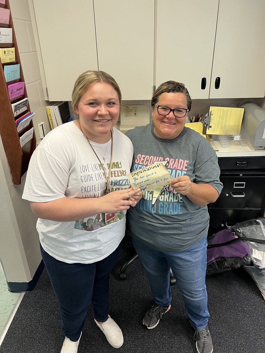 PrincipalPagano's tweet photo. Mrs. Hyde and Mrs. Holmlund are the newest teachers who found some of our hidden idols! Congratulations!! #wearechocachatti https://t.co/Yn1NU7i65C